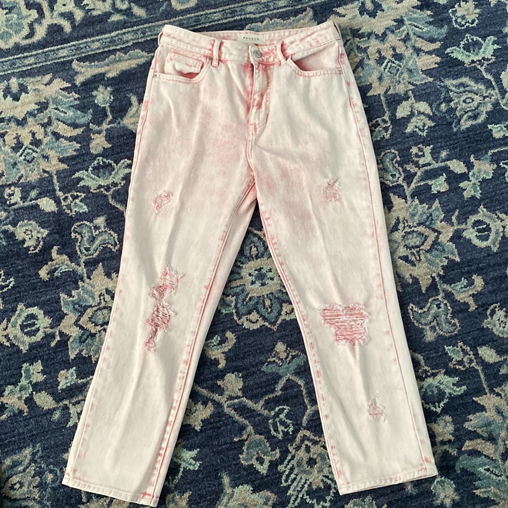 PacSun pink stone wash mom jeans size 26